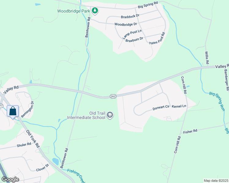 map of restaurants, bars, coffee shops, grocery stores, and more near 351 Valley Road in York County