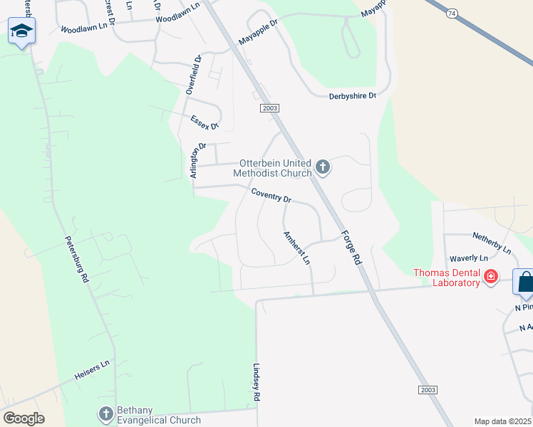 map of restaurants, bars, coffee shops, grocery stores, and more near 205 Sentinel Drive in Carlisle