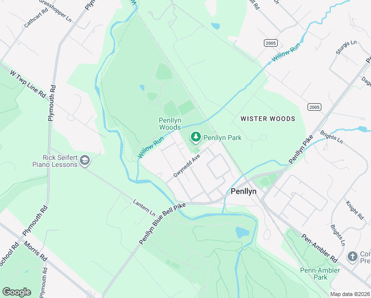 map of restaurants, bars, coffee shops, grocery stores, and more near 1121 Trewellyn Avenue in Penllyn