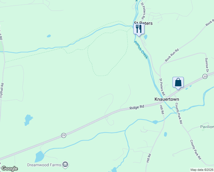 map of restaurants, bars, coffee shops, grocery stores, and more near 30 Savits Drive in Elverson