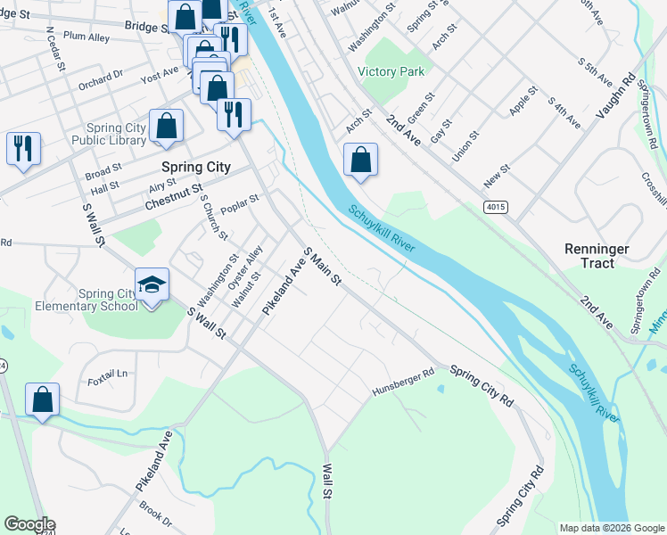 map of restaurants, bars, coffee shops, grocery stores, and more near 435 South Main Street in Spring City