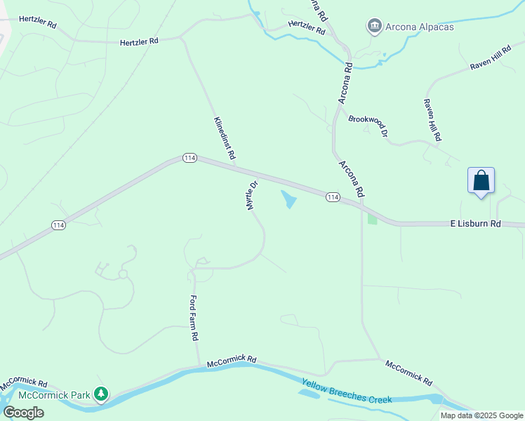 map of restaurants, bars, coffee shops, grocery stores, and more near 2810 Myrtle Drive in Mechanicsburg