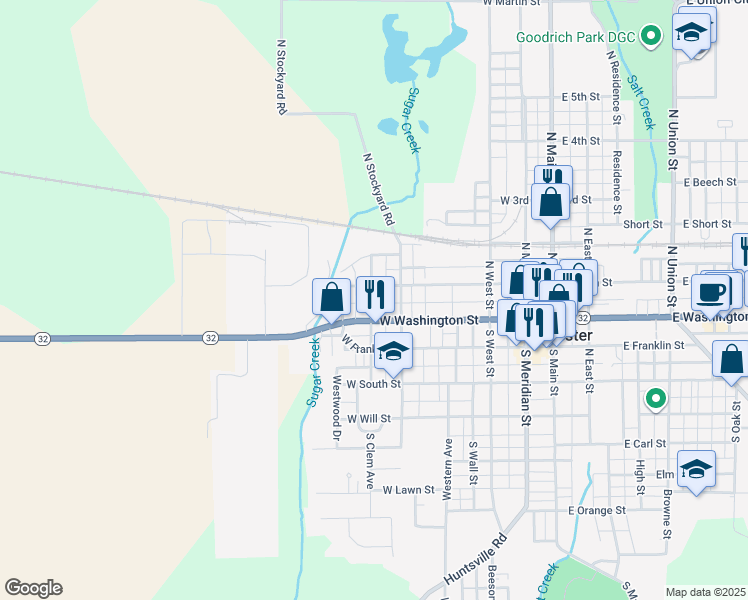 map of restaurants, bars, coffee shops, grocery stores, and more near 124 North Clem Avenue in Winchester