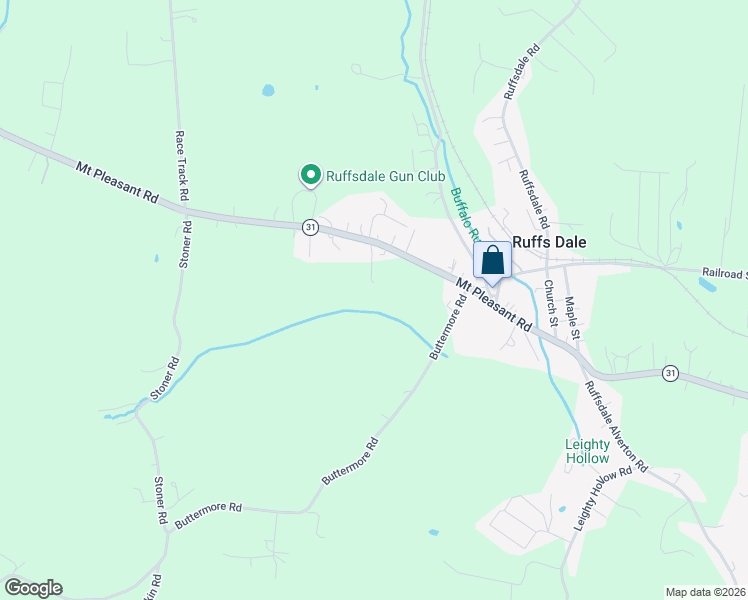 map of restaurants, bars, coffee shops, grocery stores, and more near 776 Pennsylvania 31 in Ruffs Dale