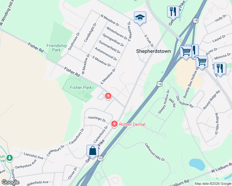 map of restaurants, bars, coffee shops, grocery stores, and more near 488 Coventry Drive in Mechanicsburg