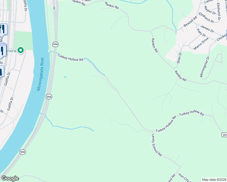 map of restaurants, bars, coffee shops, grocery stores, and more near 211 Warren Point Lane in Belle Vernon