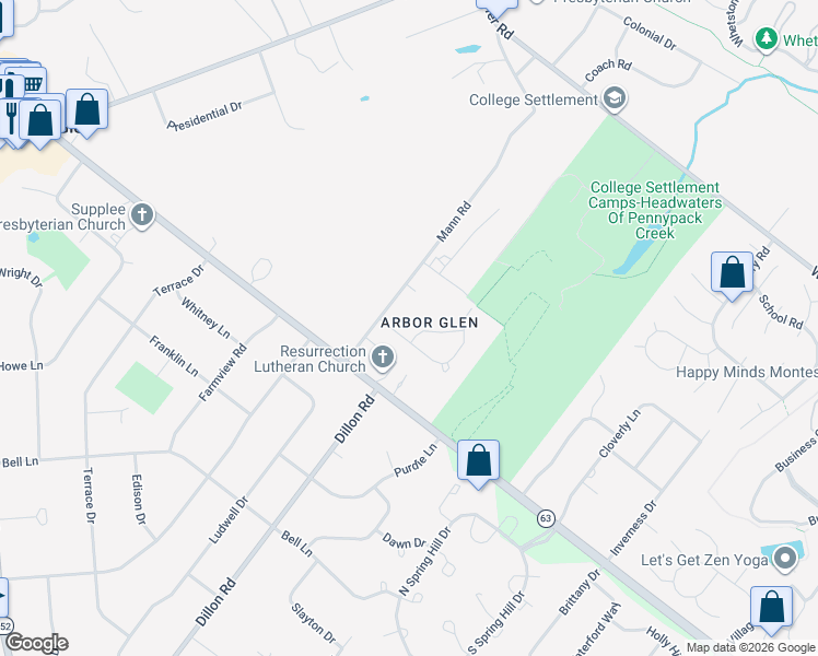 map of restaurants, bars, coffee shops, grocery stores, and more near 497 Anna Lynn Ln in Horsham