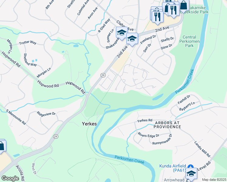 map of restaurants, bars, coffee shops, grocery stores, and more near 140 Iron Bark Court in Collegeville