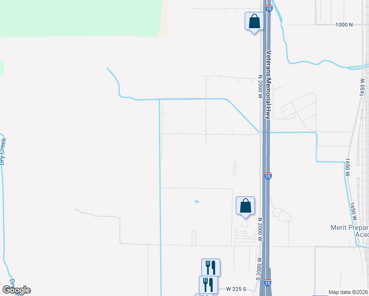 map of restaurants, bars, coffee shops, grocery stores, and more near 2303 West 500 North in Springville