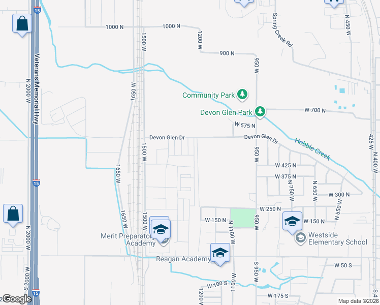 map of restaurants, bars, coffee shops, grocery stores, and more near 1200 West in Springville
