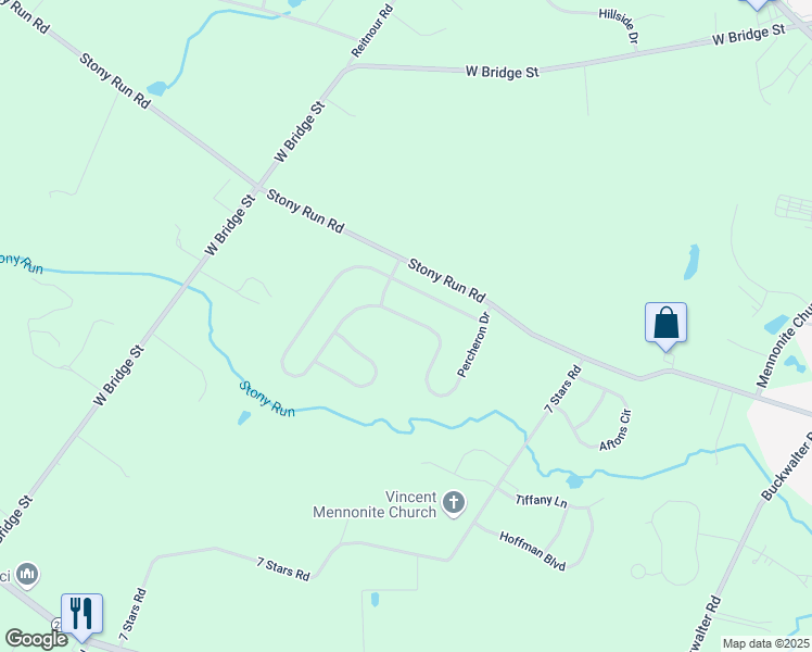 map of restaurants, bars, coffee shops, grocery stores, and more near 48 Percheron Drive in Spring City