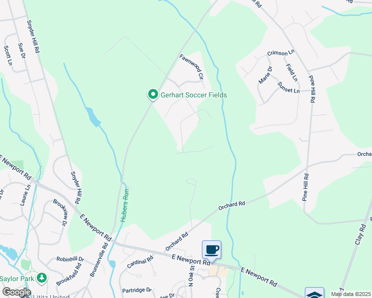 map of restaurants, bars, coffee shops, grocery stores, and more near 2 Knollwood Drive in Lititz