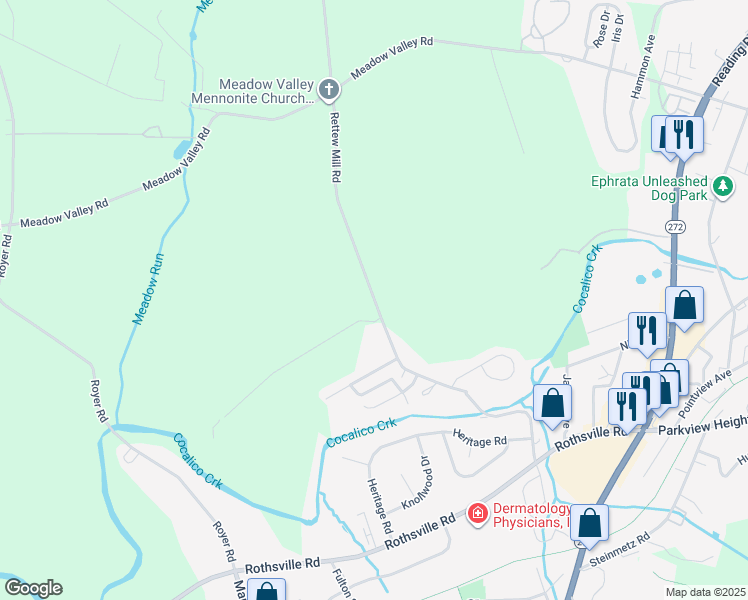 map of restaurants, bars, coffee shops, grocery stores, and more near 900 Rettew Mill Road in Ephrata
