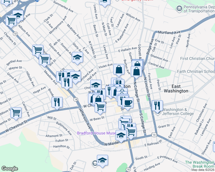 map of restaurants, bars, coffee shops, grocery stores, and more near 27 Victoria Street in Washington
