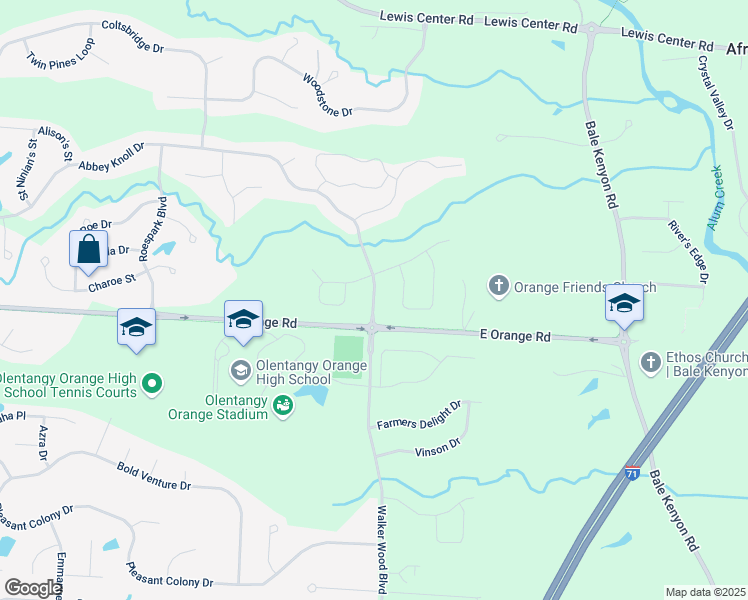 map of restaurants, bars, coffee shops, grocery stores, and more near 6854 Jennifer Ann Drive in Lewis Center
