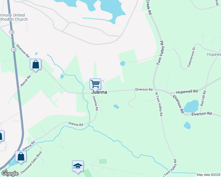 map of restaurants, bars, coffee shops, grocery stores, and more near 1127 Elverson Road in Morgantown