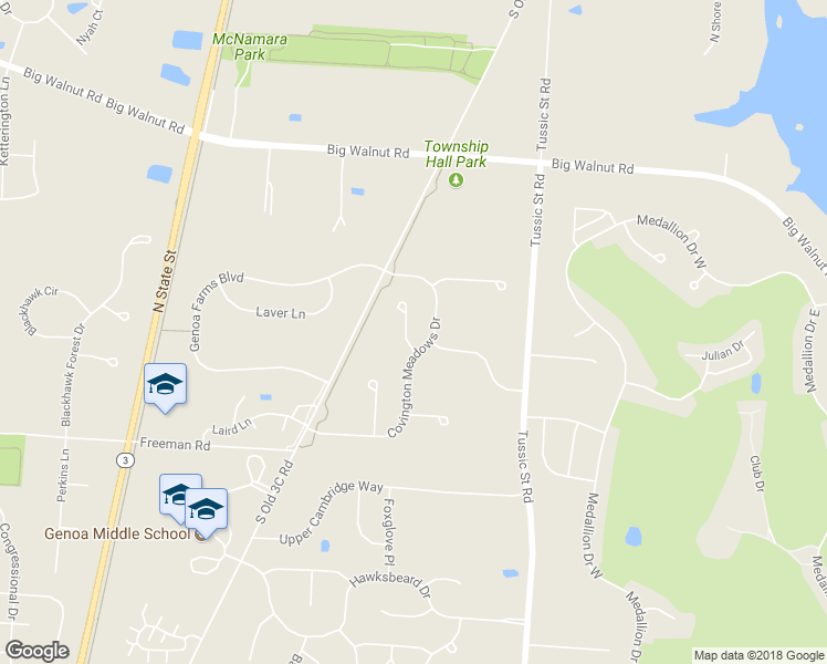 map of restaurants, bars, coffee shops, grocery stores, and more near 5439 Country Meadow Court in Westerville