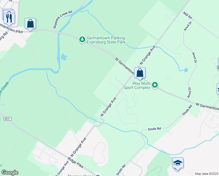 map of restaurants, bars, coffee shops, grocery stores, and more near 103 Cherry Tree Blvd in Collegeville