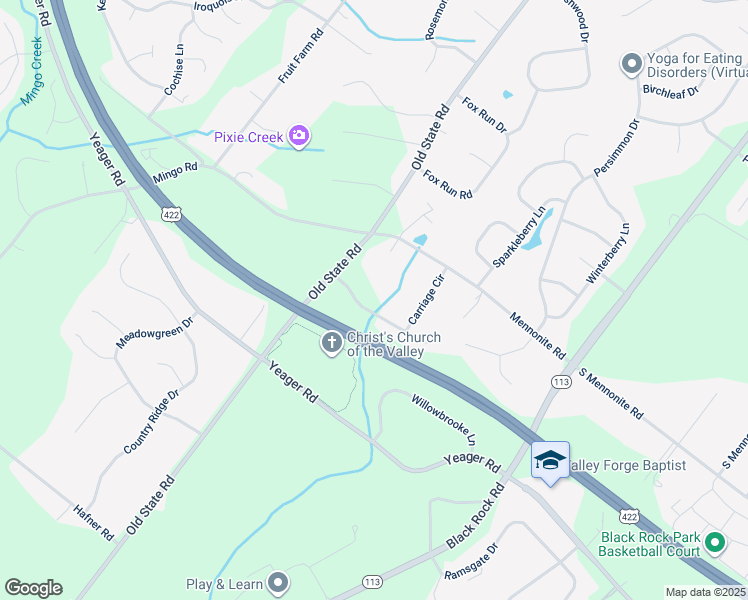 map of restaurants, bars, coffee shops, grocery stores, and more near 42 Saddleview Dr in Royersford