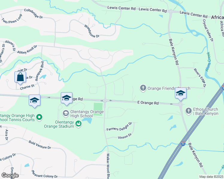 map of restaurants, bars, coffee shops, grocery stores, and more near 6854 Jennifer Ann Drive in Lewis Center