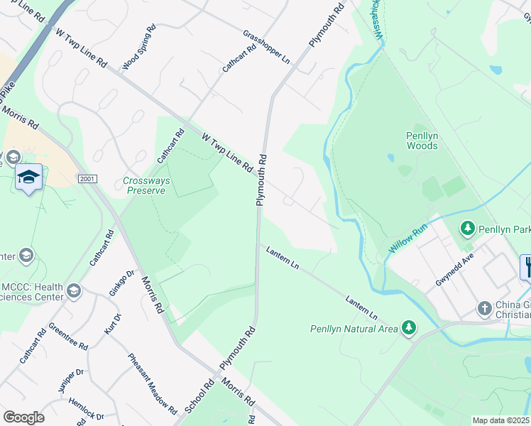 map of restaurants, bars, coffee shops, grocery stores, and more near 88 Plymouth Road in Blue Bell