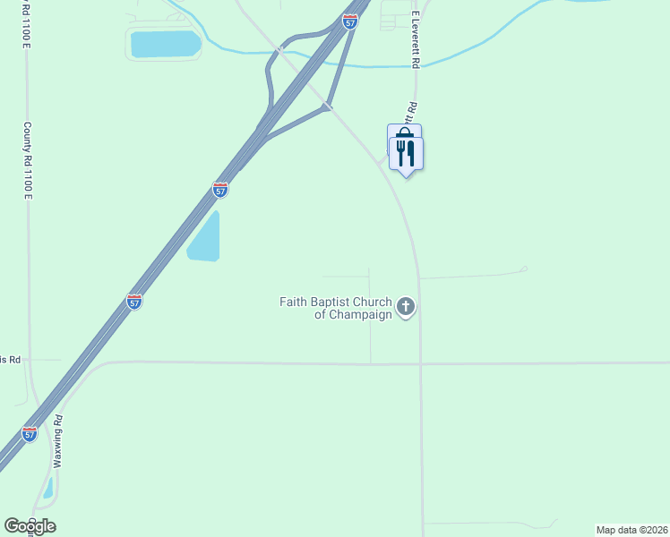 map of restaurants, bars, coffee shops, grocery stores, and more near 54 East John Lane in Champaign