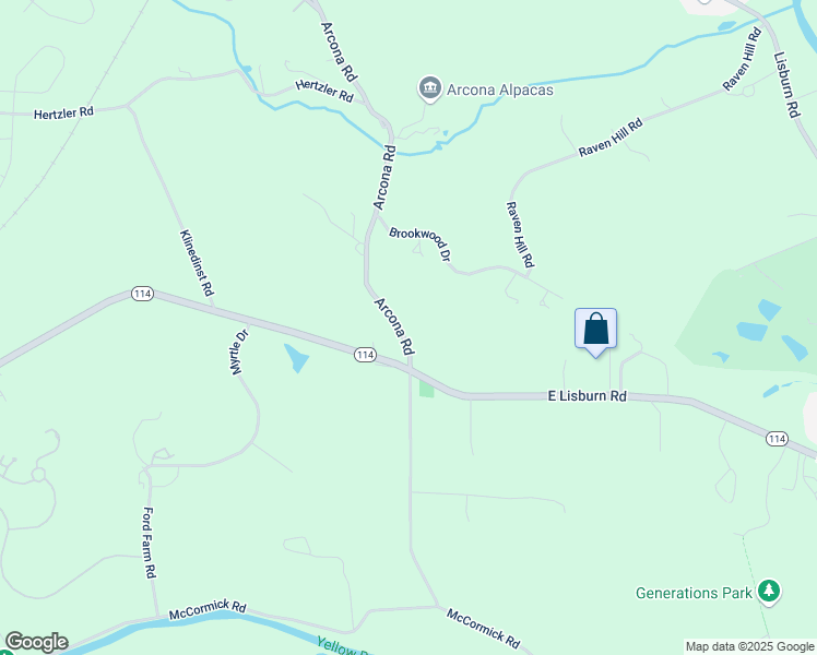 map of restaurants, bars, coffee shops, grocery stores, and more near 2630 Arcona Road in Mechanicsburg