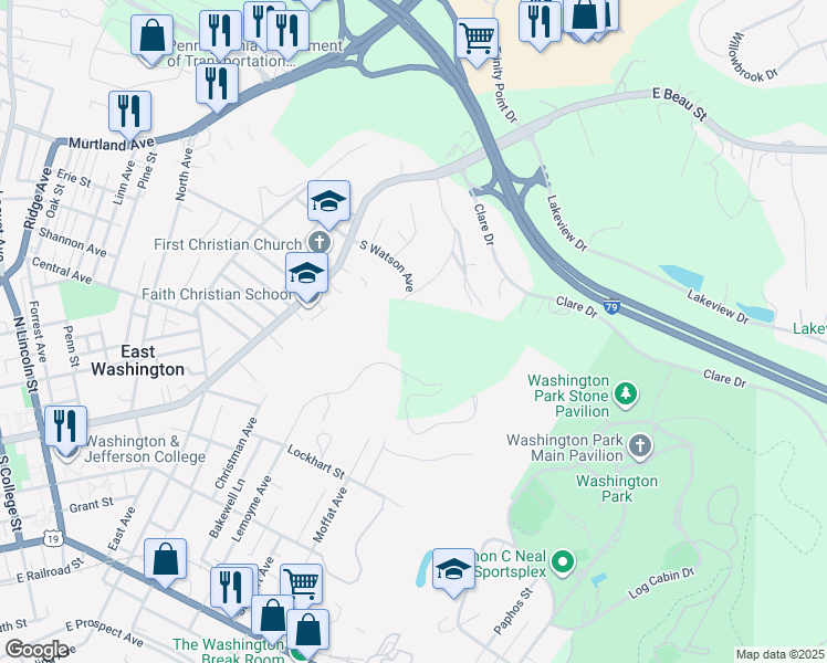map of restaurants, bars, coffee shops, grocery stores, and more near 600 Lemoyne Avenue Extension in Washington