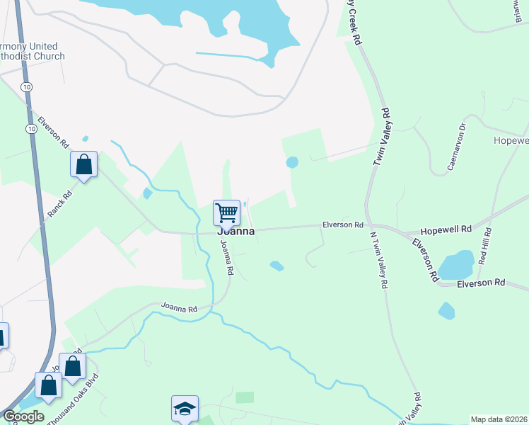 map of restaurants, bars, coffee shops, grocery stores, and more near 1127 Elverson Road in Morgantown