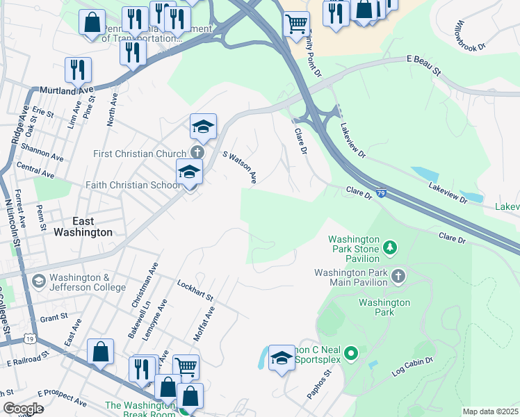 map of restaurants, bars, coffee shops, grocery stores, and more near 600 Lemoyne Avenue Extension in Washington