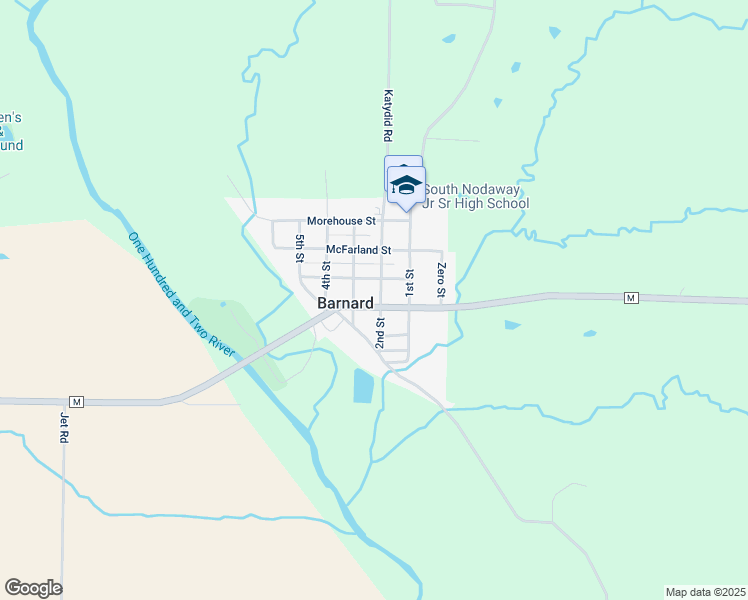 map of restaurants, bars, coffee shops, grocery stores, and more near 303 McKenzie Street in Barnard