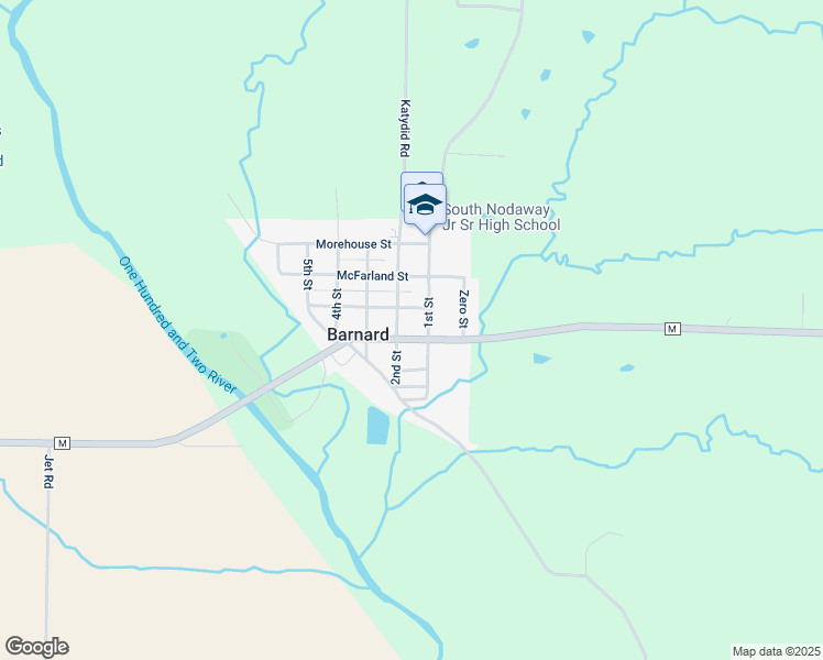map of restaurants, bars, coffee shops, grocery stores, and more near 303 McKenzie Street in Barnard