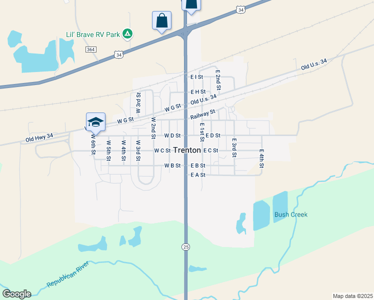 map of restaurants, bars, coffee shops, grocery stores, and more near in Trenton