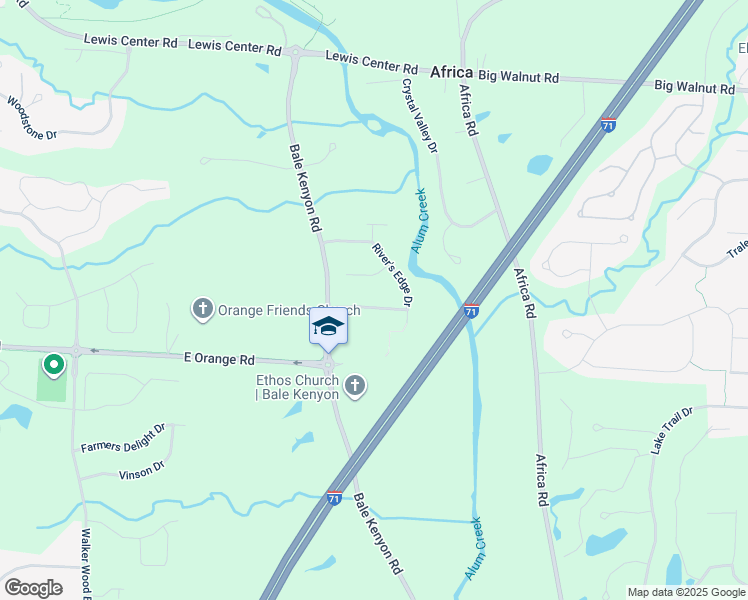 map of restaurants, bars, coffee shops, grocery stores, and more near 4025 River's Run Drive in Lewis Center