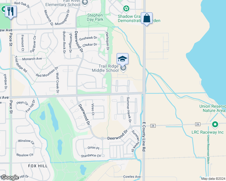 map of restaurants, bars, coffee shops, grocery stores, and more near 11 Button Rock Drive in Longmont