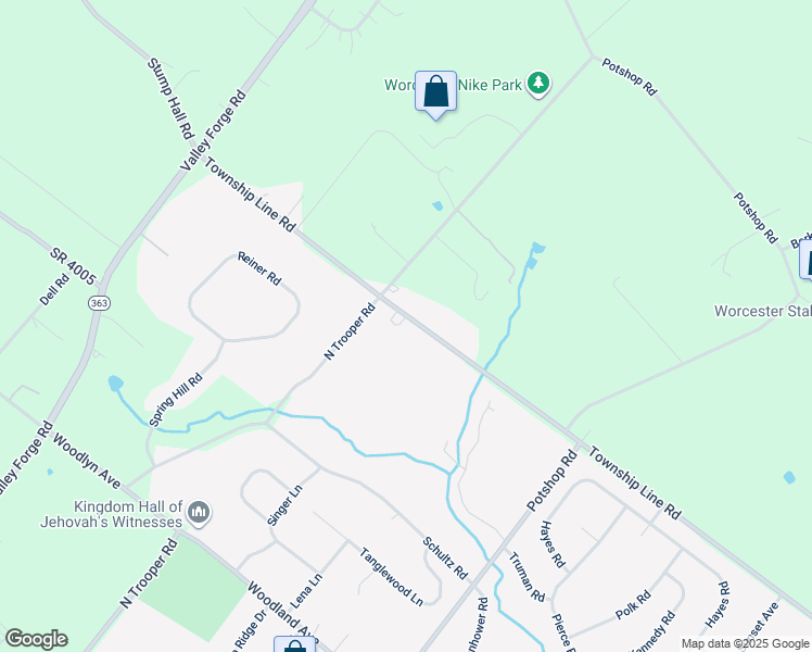 map of restaurants, bars, coffee shops, grocery stores, and more near 1239 Township Line Road in Norristown