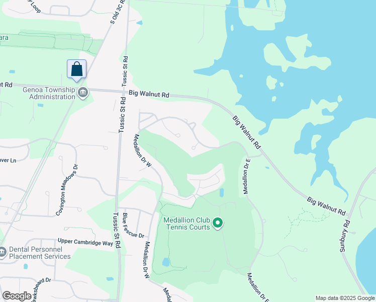 map of restaurants, bars, coffee shops, grocery stores, and more near 5000 Medallion Drive East in Westerville