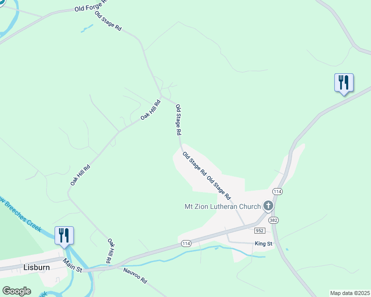 map of restaurants, bars, coffee shops, grocery stores, and more near 434 Old Stage Road in Lewisberry