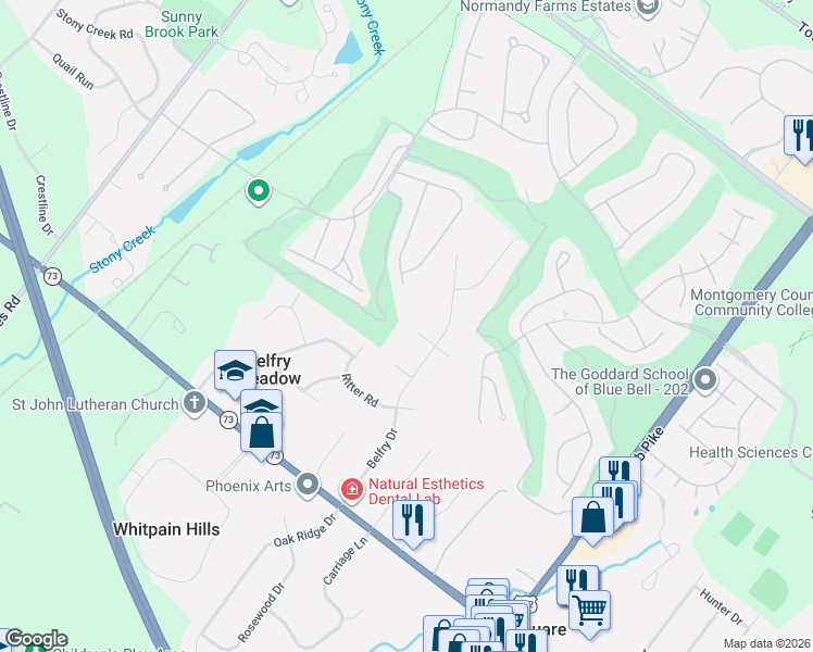map of restaurants, bars, coffee shops, grocery stores, and more near 1669 Miller Circle in Center Square