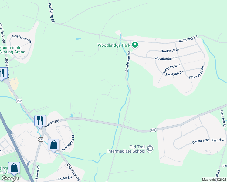 map of restaurants, bars, coffee shops, grocery stores, and more near 102 Clydesdale Ct in Etters
