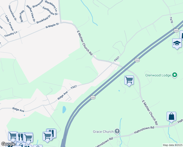 map of restaurants, bars, coffee shops, grocery stores, and more near 436 Ridge Ave in Ephrata