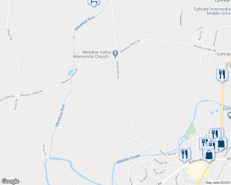 map of restaurants, bars, coffee shops, grocery stores, and more near 855 Rettew Mill Road in Ephrata