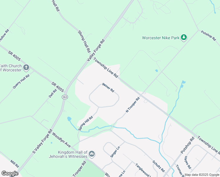 map of restaurants, bars, coffee shops, grocery stores, and more near Reiner Road in Eagleville
