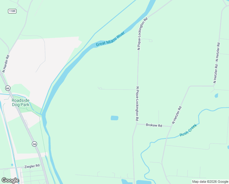 map of restaurants, bars, coffee shops, grocery stores, and more near 9606 Piqua Lockington Road in Piqua