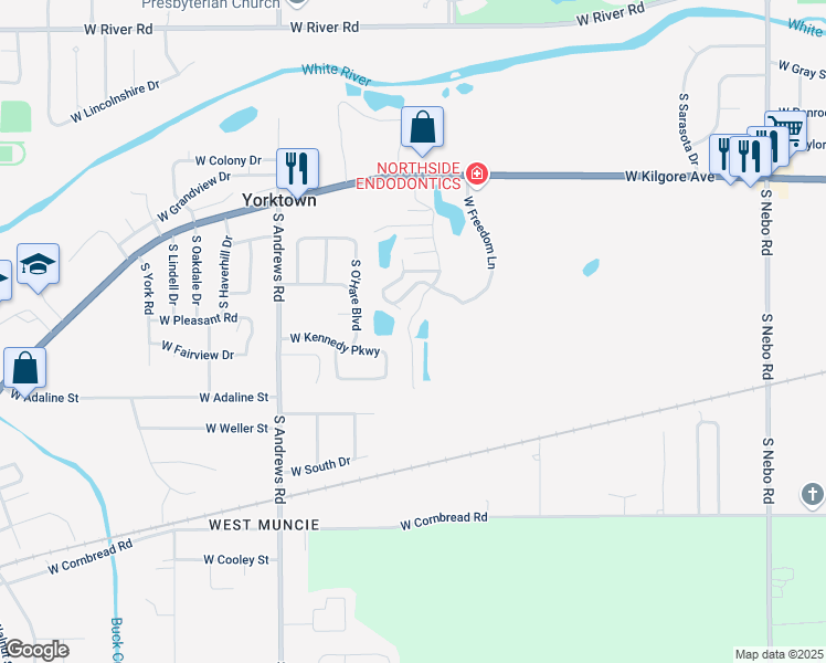 map of restaurants, bars, coffee shops, grocery stores, and more near 1819 South Patriot Drive in Yorktown