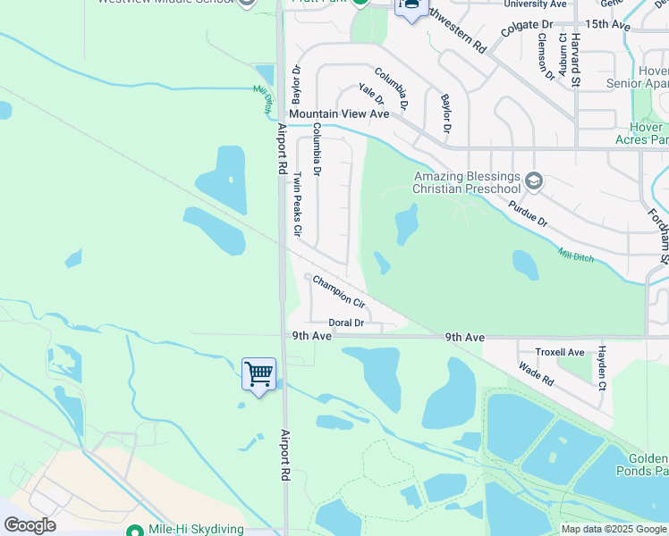 map of restaurants, bars, coffee shops, grocery stores, and more near 1191 Twin Peaks Circle in Longmont