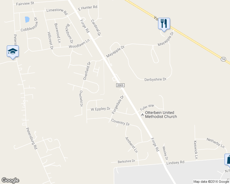 map of restaurants, bars, coffee shops, grocery stores, and more near 704 Forge Road in Carlisle