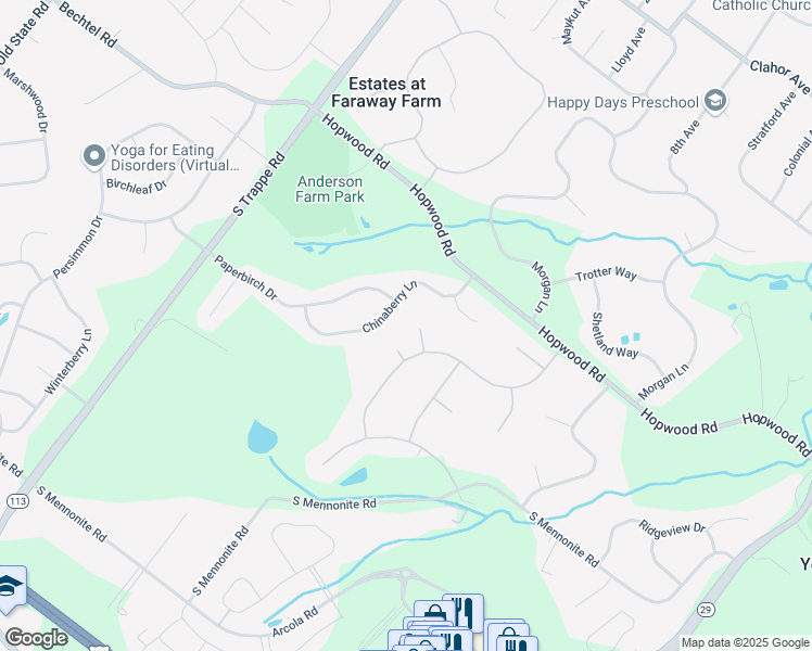 map of restaurants, bars, coffee shops, grocery stores, and more near 34 Greystone Court in Collegeville