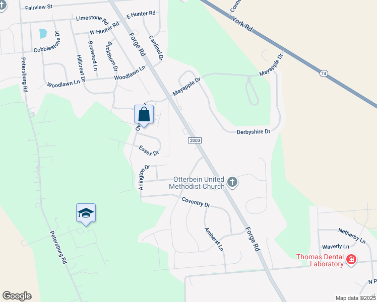 map of restaurants, bars, coffee shops, grocery stores, and more near 704 Forge Road in Carlisle