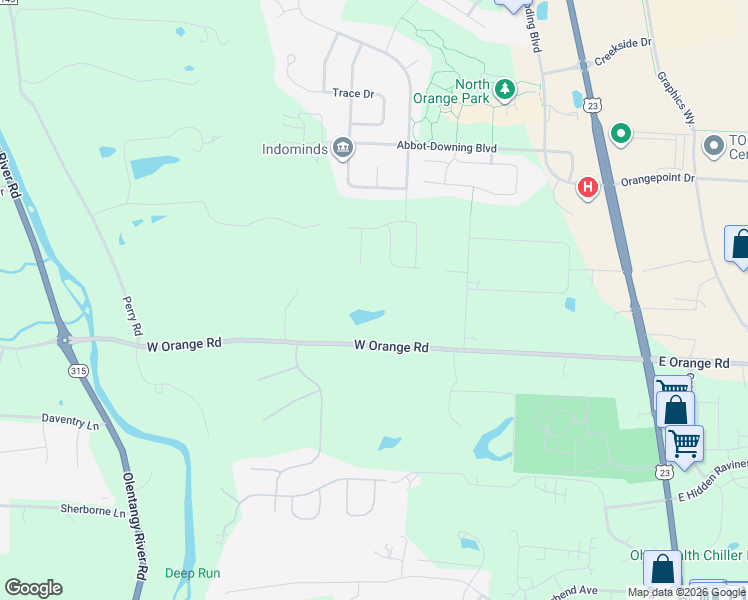 map of restaurants, bars, coffee shops, grocery stores, and more near 522 West Orange Road in Delaware